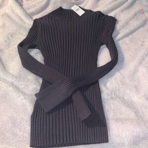 NWT loft size small grey ribbed mock turtleneck